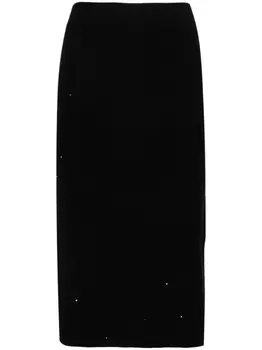 Brunello Cucinelli юбка миди с пайетками, черный