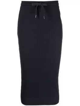 Brunello Cucinelli юбка миди в рубчик с кулиской, синий