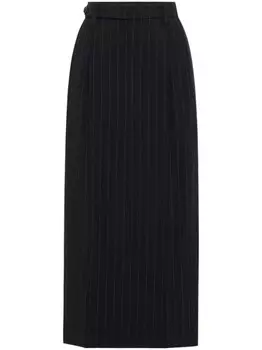 Brunello Cucinelli юбка миди в тонкую полоску, синий
