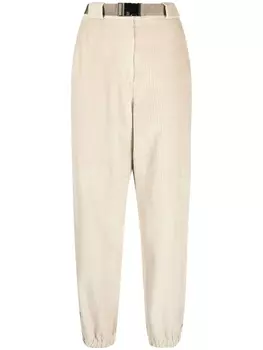Brunello Cucinelli укороченные брюки с поясом, нейтральный цвет