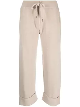 Brunello Cucinelli укороченные спортивные брюки с кулиской, нейтральный