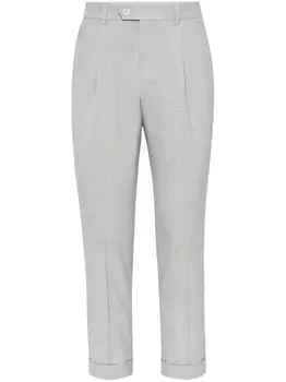Brunello Cucinelli узкие брюки строгого кроя, серый
