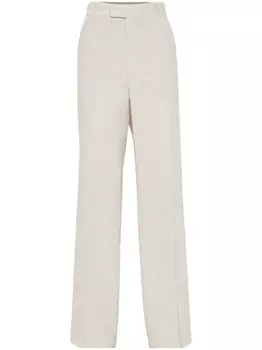 Brunello Cucinelli вельветовые брюки прямого кроя, белый