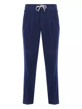 Brunello Cucinelli вельветовые брюки с кулиской, синий