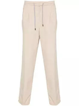 Brunello Cucinelli вельветовые зауженные брюки, коричневый
