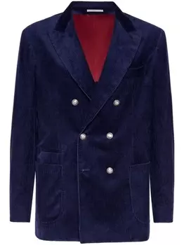 Brunello Cucinelli вельветовый блейзер, синий