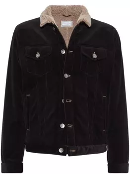 Brunello Cucinelli вельветовый пуховик, черный