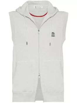 Brunello Cucinelli вязаный жилет, серый