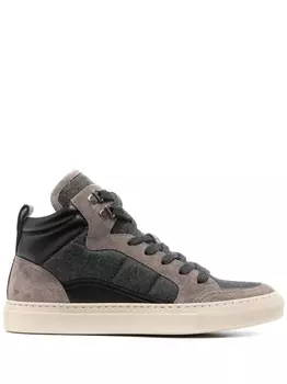 Brunello Cucinelli высокие кроссовки со вставками, серый