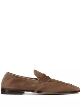 Brunello Cucinelli замшевые пенни-лоферы, коричневый