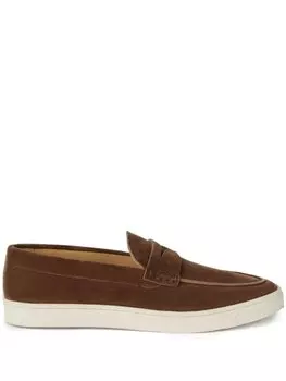 Brunello Cucinelli замшевые пенни-лоферы, коричневый