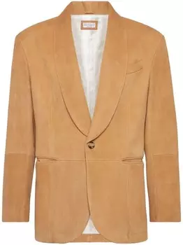 Brunello Cucinelli замшевый пиджак, коричневый