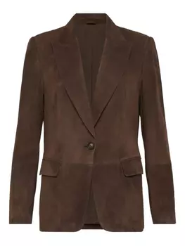 Brunello Cucinelli замшевый пиджак, коричневый