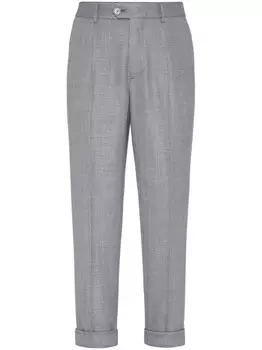 Brunello Cucinelli зауженные брюки по фигуре, серый