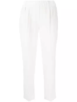 Brunello Cucinelli зауженные брюки с эластичным поясом, белый