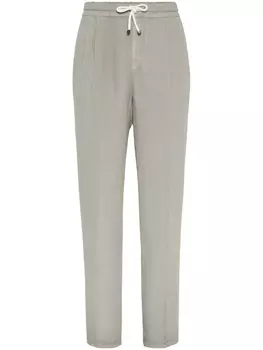 Brunello Cucinelli зауженные брюки с кулиской, серый