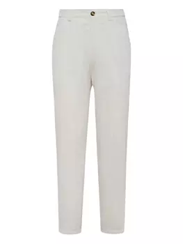 Brunello Cucinelli зауженные брюки со складками, белый