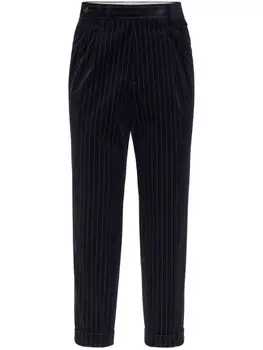 Brunello Cucinelli зауженные брюки в полоску, синий