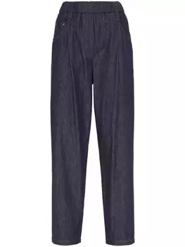 Brunello Cucinelli зауженные джинсы с эластичным поясом, синий