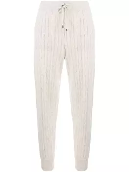 Brunello Cucinelli зауженные трикотажные брюки, нейтральный цвет
