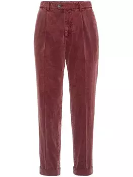 Brunello Cucinelli зауженные вельветовые брюки, красный