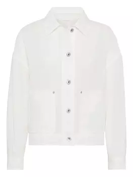 Brunello Cucinelli жакет из органзы с декором Monili, белый