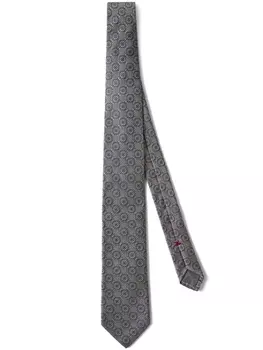 Brunello Cucinelli жаккардовый галстук, коричневый