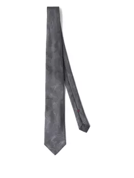 Brunello Cucinelli жаккардовый галстук с узором пейсли, серый