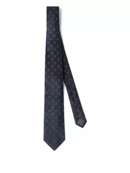 Brunello Cucinelli жаккардовый галстук с узором, синий