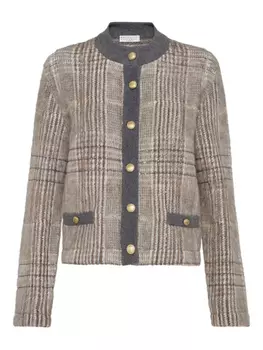 Brunello Cucinelli жаккардовый кардиган, серый