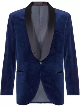 Brunello Cucinelli жаккардовый пиджак с узором, синий