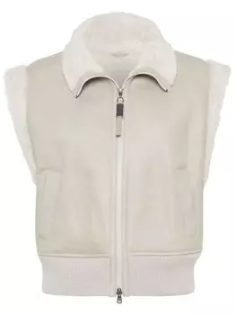 Brunello Cucinelli жилет из овчины, нейтральный цвет