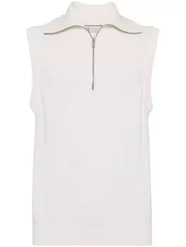 Brunello Cucinelli жилет на молнии, белый