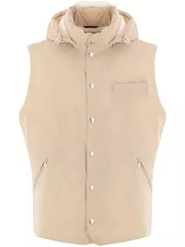 Brunello Cucinelli жилет с капюшоном, нейтральный цвет