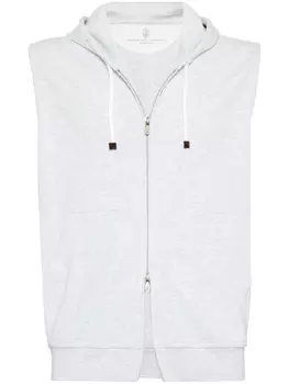Brunello Cucinelli жилет с капюшоном, серый