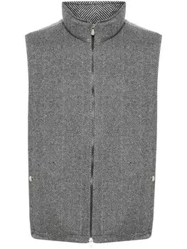 Brunello Cucinelli жилет с шевронной подкладкой, черный