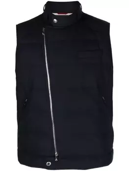 Brunello Cucinelli zip-up padded gilet, синий