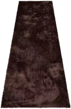 Bruno Banani дорожка с высоким ворсом "Ковер Dana, светлый блеск", прямоугольный, мостик, однотонный, мягкий, микрофибра, прихожая, прихожая, гостиная, спальня 67х250 см, коричневый