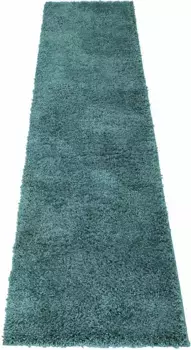 Bruno Banani дорожка "Shaggy Soft", прямоугольная, дорожка, мостик, тканая, однотонная, особо мягкая 80х500 см, голубой