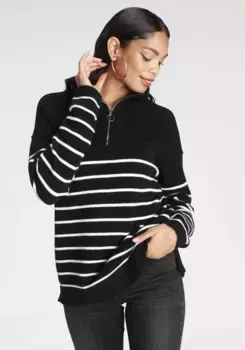 Bruno Banani Troyer, широкая форма НОВЫЕ ЦВЕТА, цвет Schwarz-Wollwei-Gestreift