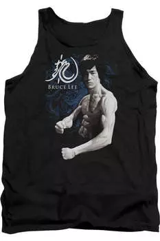 Брюс Ли Стойка Дракона мужская майка Gildan, черный