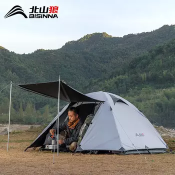 BSWolf Breeze палатка для улицы, дикого альпинизма, кемпинга, виниловая палатка, солнцезащитная и непромокаемая, двойная, белая, серая, ZL046
