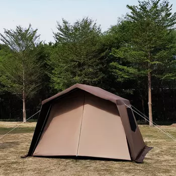 BSWolf Jijia 5-8 человек, уличная палатка для кемпинга, виниловый солнцезащитный козырек, большая палатка цвета хаки, виниловая дверная занавеска, 5-8 человек