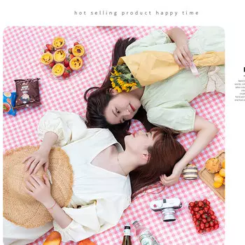 BSWolf коврик для пикника влагостойкий коврик для улицы водонепроницаемый утолщенный кемпинг портативный ткань Оксфорд 200*150 маленькая красная сетка CL014