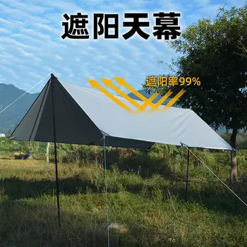 BSWolf навес, уличная палатка-бабочка, виниловый навес для кемпинга, крутой тент, черный 520*450*240