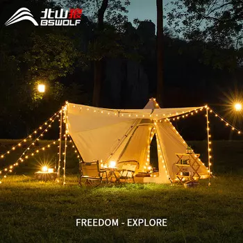 BSWolf уличная автоматическая палатка портативная складная индийская дикая кемпинговая непромокаемая и солнцезащитная хлопковая пирамида облачно-серая