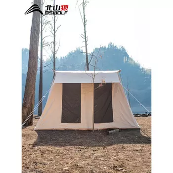 BSWolf уличная палатка, большая усиленная палатка для кемпинга, непромокаемая, из утолщенного хлопкового полотна, туристическое снаряжение, бежевого цвета