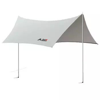 BSWolf уличный ветрозащитный солнцезащитный козырек для кемпинга, пикника, солнцезащитный, непромокаемый, шестиугольный, уличный тент, облачно-серый, окрашенный в серебристый цвет