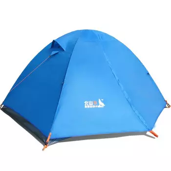 BSWolf ветрозащитное и непромокаемое туристическое снаряжение, уличная двойная палатка, беговая палатка с двойным стеклянным столбом, синяя ZL001