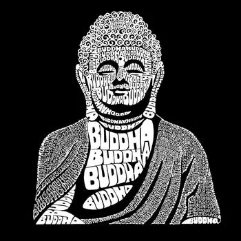 Будда — мужская футболка с рисунком Word Art LA Pop Art, черный